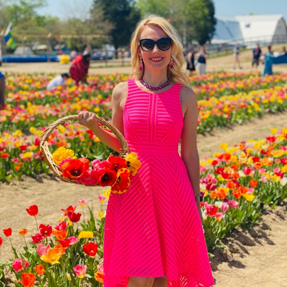 Lilly Pulitzer Tilly hot pink high low hem dress